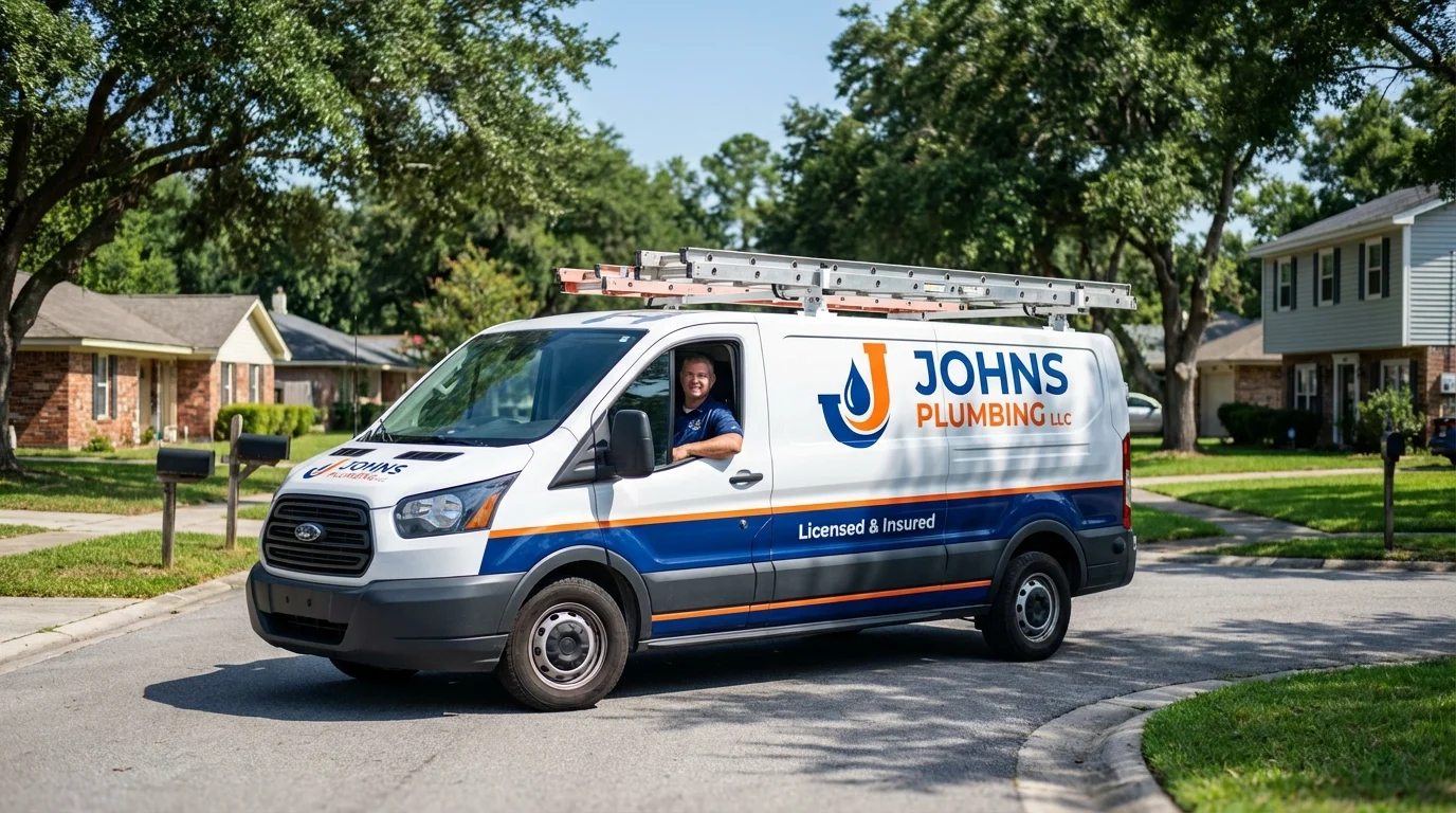 Johns Plumbing LLC service van in Wolfforth, TX
