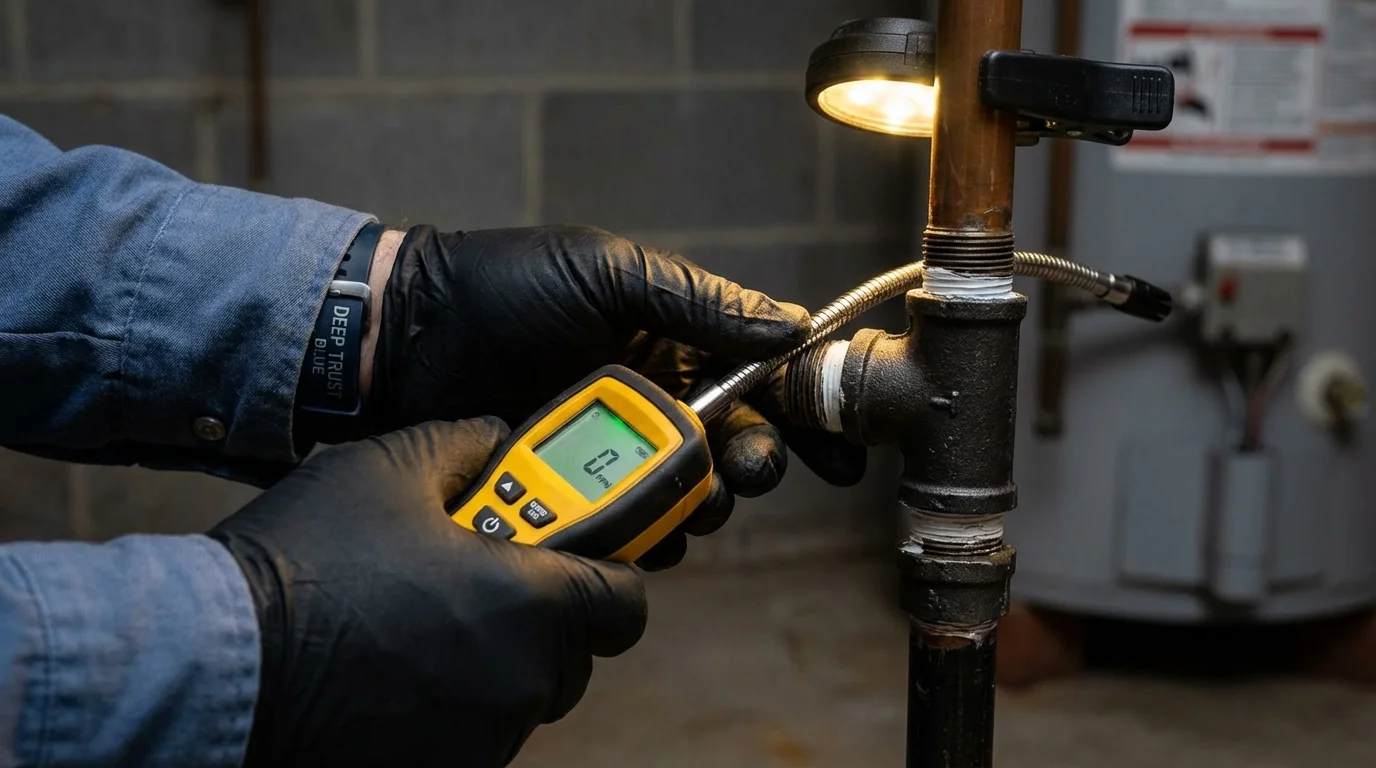 Gas leak detection with electronic sniffer by Johns Plumbing LLC in Wolfforth