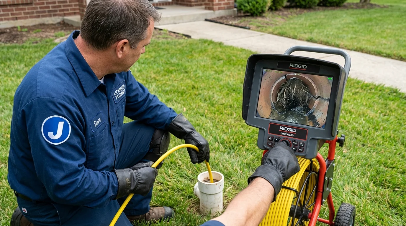 Sewer camera inspection being performed by Johns Plumbing LLC in Wolfforth